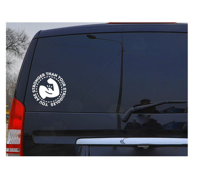 Mental Health Decal You are stronger than your struggles with flexed arm decal Motivational Decal Window Decal Mirror Computer Decal