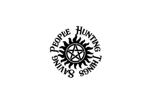 TV SHOW Supernatural Saving People Hunting Things with anit-pocession symbol Decal SPN Fan #SPNfamily Decal Car decal Window Decal Cup Decal