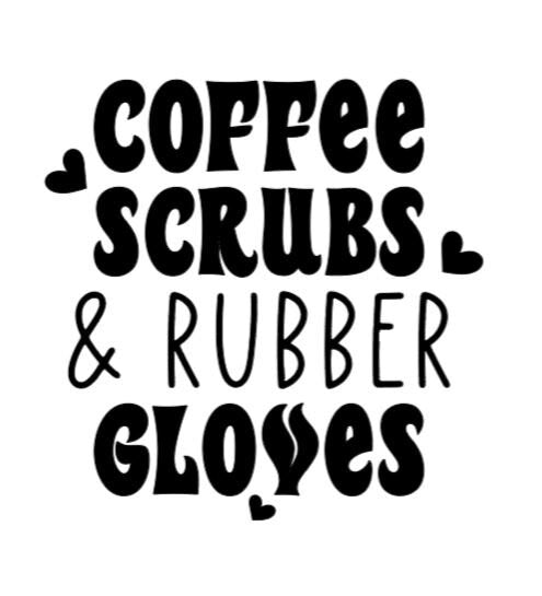 Nurse Decal Coffee Scrubs and Rubber Gloves Decal Nurse Decal Car Window Decal | Nursing Decal | Health Profession Decal Window Decal