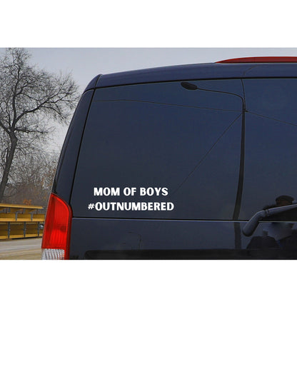 Mom Decal Mom of boys #outnumbered Decal cup decal Window Decal