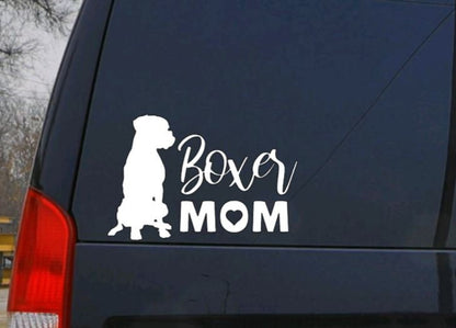 Dog Decal BOXER MOM or DAD (Your Choice) Dog Decal- Boxer decal - Pet Decal for Windows, Cars, Rtic Yeti Cups Much more!!!