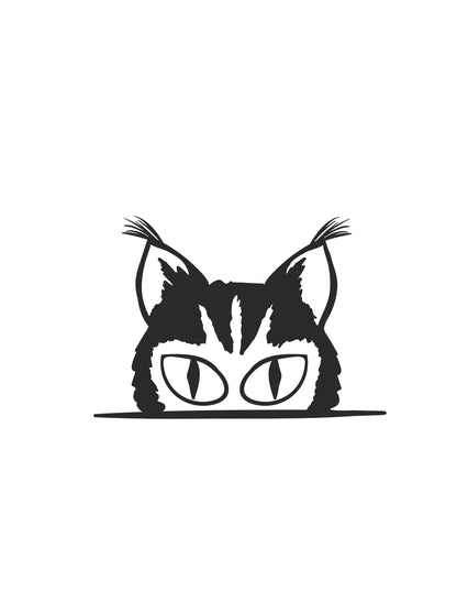 Cat Peeking Vinyl Decal | Car Window Decal | Funny Cat Decal | Cute Cat Stickers