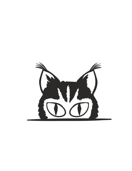 Cat Peeking Vinyl Decal | Car Window Decal | Funny Cat Decal | Cute Cat Stickers