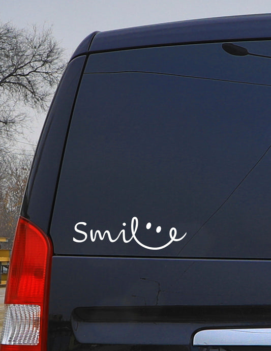 SMILE SMILEY Face Decal Car Window Decal | Happy Decal | Spread Happiness Decal Window Decal | Cup Decal