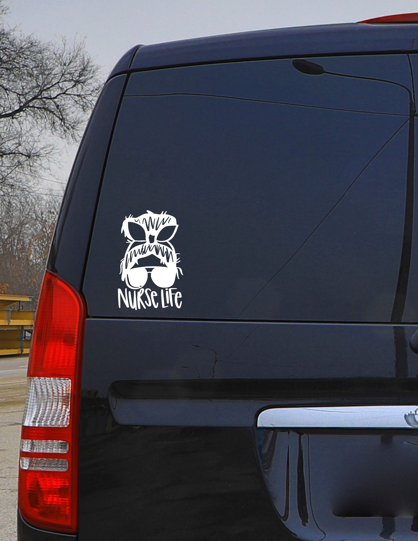 NURSE LIFE Decal | Nurse Decal | Messy hair Nurse Life Decal Car Decal Window Decal Cup/Computer Decal