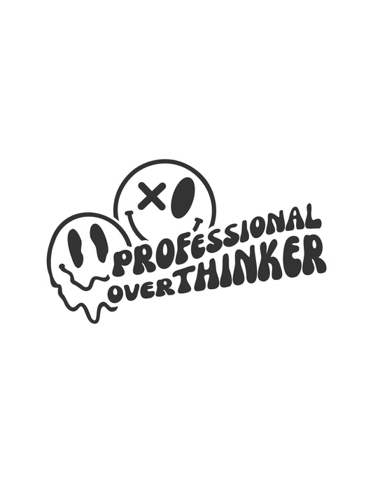 Smiley Face Decal | Smiley Face Professional Overthinker Window Decal | 3 Smiley Face Decal | Melting Smiley Face Decal Cup Decal
