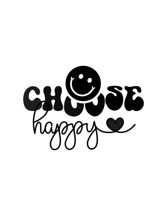 Smiley Face "Choose Happy" Vinyl Decal – Smiley Face Sticker for Good Vibes ✨