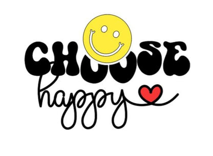 Smiley Face "Choose Happy" Vinyl Decal – Smiley Face Sticker for Good Vibes ✨