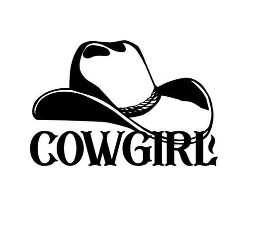 Cowgirl and Cowboy Hat Vinyl Decal – Cowboy Hat Western Sticker for Cars, Trucks, Cups, Laptops, Windows