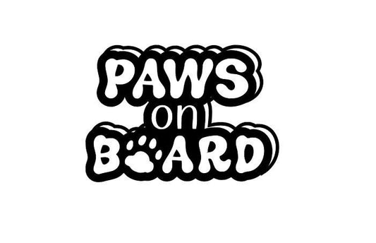 VINYL Car Decal | Paws on Board Car Decal | Pet Decal Warning Car Decal | Vinyl Car Window Decal