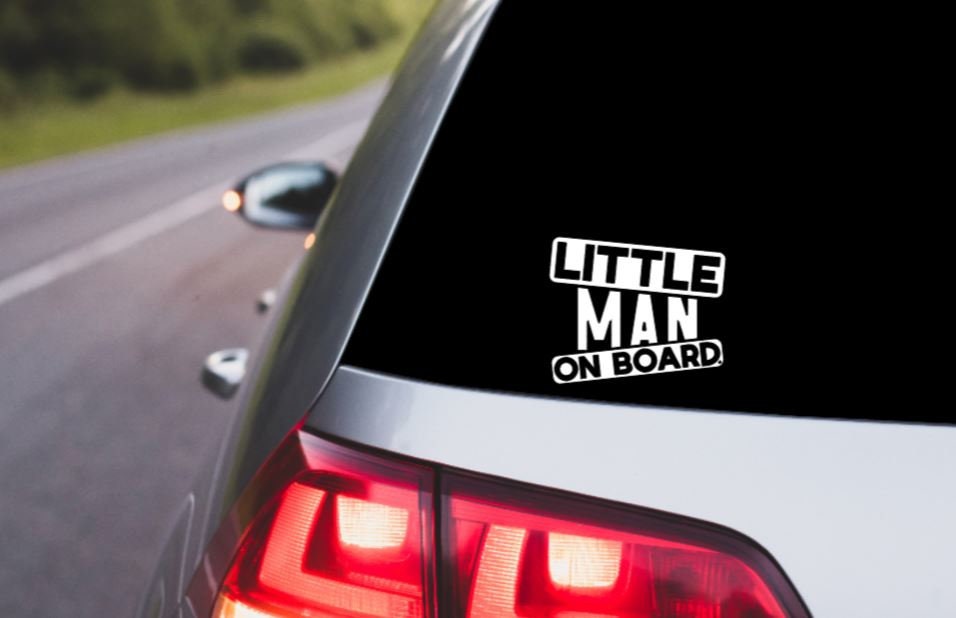 VINYL Car Decal | Little Man on Board Car Decal | Baby Boy Decal | KId warning Decal l | Window Decal | Baby Vinyl Sticker