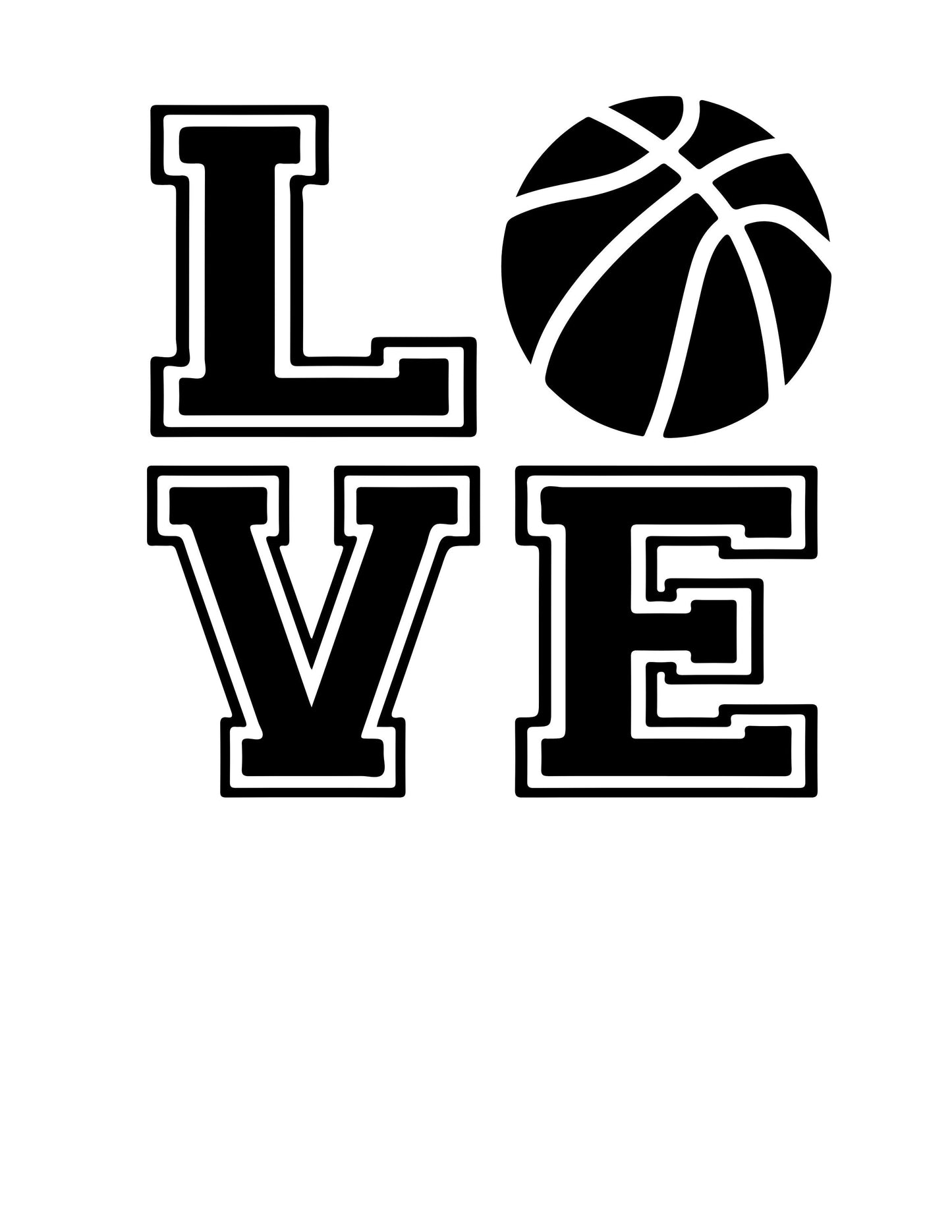 Sports Decal LOVE & Basketball Decal Window Decal Rtic/Yeti Cup Decal Mirror decal Computer Decal