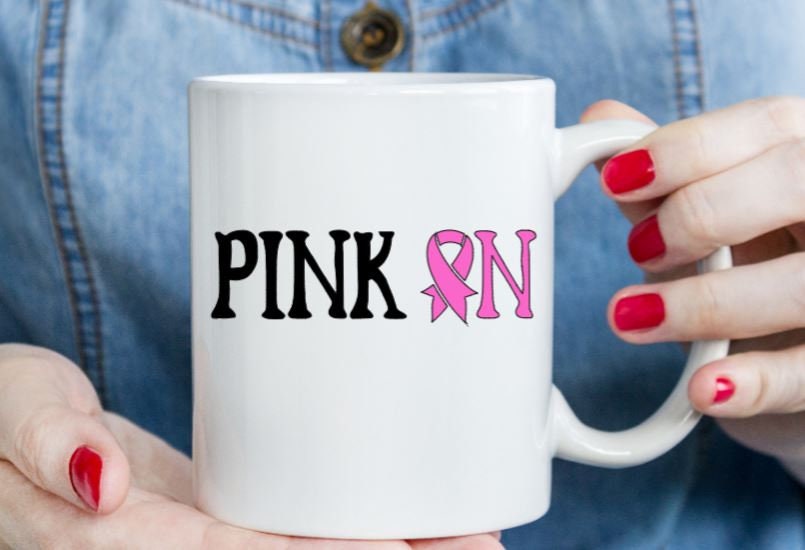 VINYL Decal | PINK ON Decal | Breast Cancer Awareness Decal | Breast Cancer Window Decal | Vinyl Sticker | Cup Decal Computer Decal