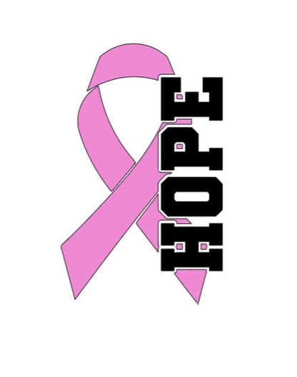 VINYL Decal | HOPE Breast *Cancer Ribbon Decal | Cancer Awareness Decal | Cancer Window Decal | Vinyl Sticker | Cup/Computer Decal