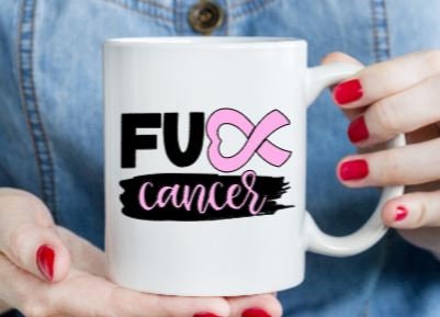 VINYL Decal | FUCK Breast *Cancer Ribbon Decal | Cancer Awareness Decal | Cancer Window Decal | Vinyl Sticker | Cup/Computer Decal