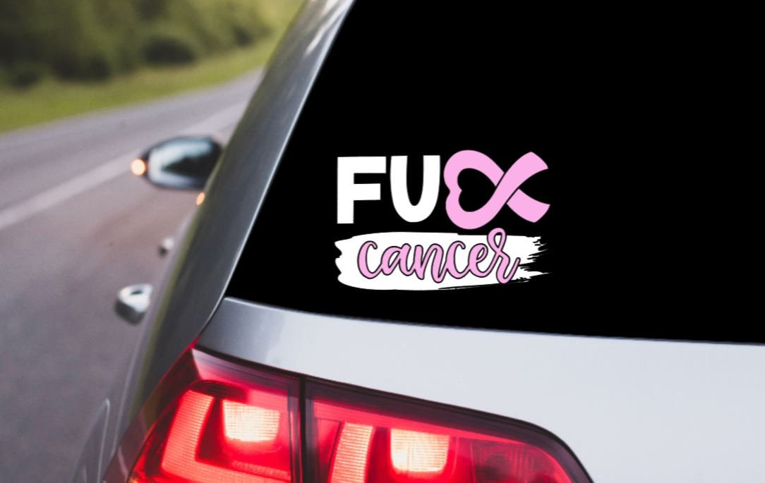 VINYL Decal | FUCK Breast *Cancer Ribbon Decal | Cancer Awareness Decal | Cancer Window Decal | Vinyl Sticker | Cup/Computer Decal