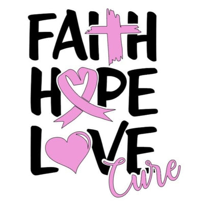 VINYL Decal | Faith Hope Love Cure Breast *Cancer Ribbon Decal | Cancer Awareness Decal | Cancer Window Decal | Vinyl Sticker | Cup/Computer