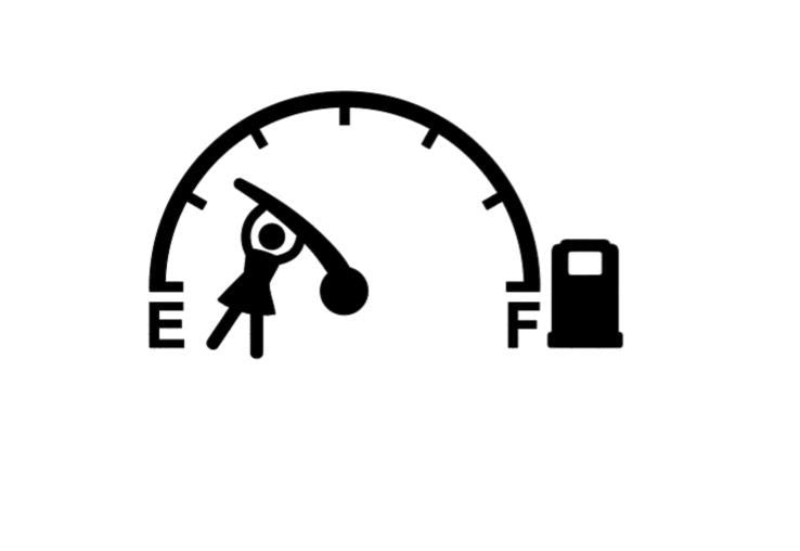 VINYL Decal | GAS Tank Decal | Empty Gas Tank Decal | Gas Gauge Decal | Vinyl Sticker | Fighting Gas Gauge Decal
