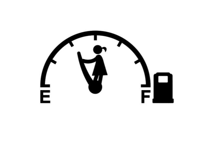 VINYL Decal | GAS Tank Decal | Empty Gas Tank Decal | Gas Gauge Decal | Vinyl Sticker | Fighting Gas Gauge Decal