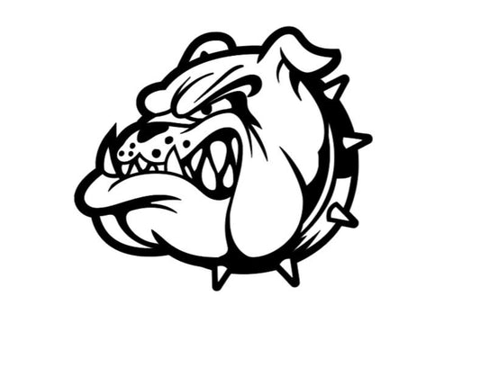 VINYL Decal | BULLDOG Decal | Angry Bulldog Face Decal | Animal Decal | Bulldog Head Vinyl Sticker | Window Decal Computer Decal