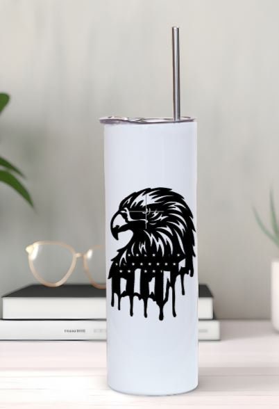 VINYL Car Decal | Eagle American Flag Car Decal |American Flag Car Decal | Bald Eagle and American Flag Vinyl Decal