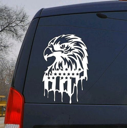 VINYL Car Decal | Eagle American Flag Car Decal |American Flag Car Decal | Bald Eagle and American Flag Vinyl Decal