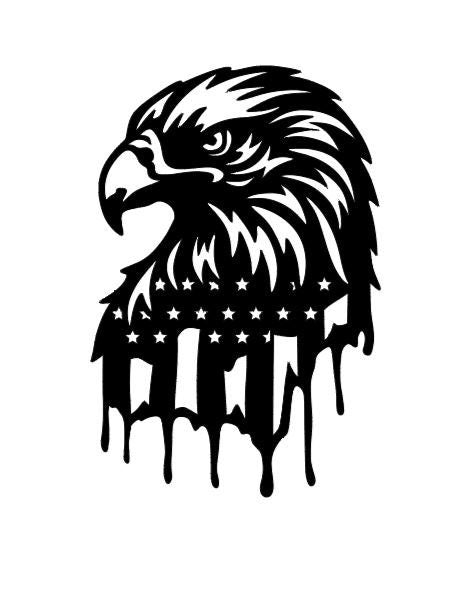 VINYL Car Decal | Eagle American Flag Car Decal |American Flag Car Decal | Bald Eagle and American Flag Vinyl Decal