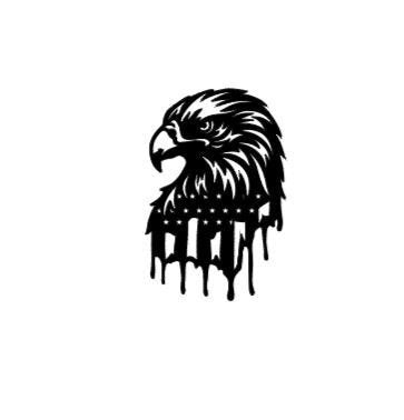 VINYL Car Decal | Eagle American Flag Car Decal |American Flag Car Decal | Bald Eagle and American Flag Vinyl Decal