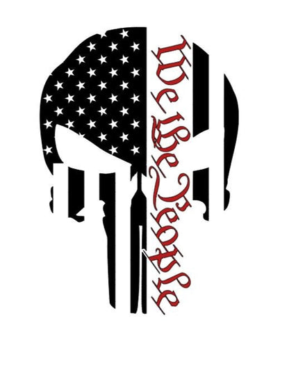VINYL Car Decal | We the People Punisher Skull Car Decal | Punisher Skull Decal | Skull Vinyl Decal |Constitution We the People Skull Decal