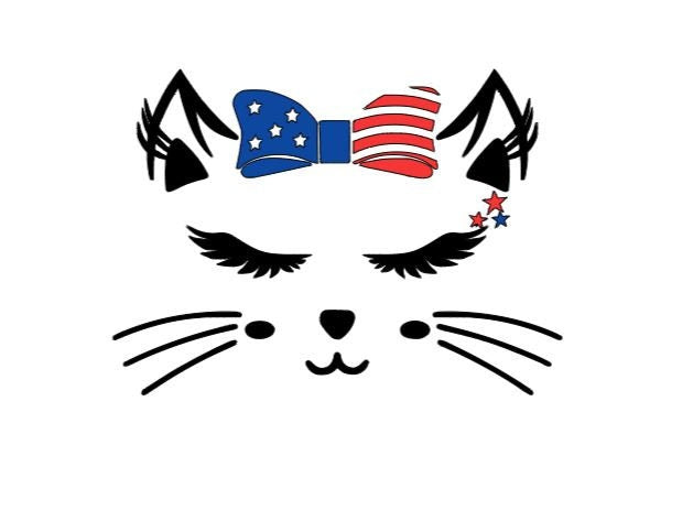 VINYL Car Decal | USA CAT Car Decal | America Cat Decal | Patriotic Kitten Vinyl Decal | American Kitty Decal | Patriotic Kitty Decal