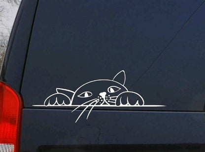 Cat Peeking Decal | Car Window Decal | Funny Cat Decal | Cute Cat Stickers