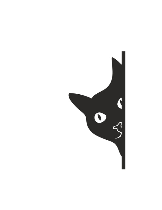 Solid Cat Peeking Side Decal - Choose Left or Right Side view -Cute Cat Car Decal | Funny Cat Stickers