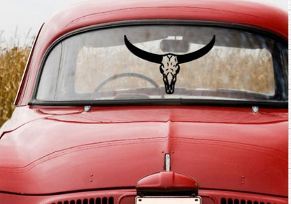 VINYL Car Decal | Steer Skull Decal | LONGHORN Skull Decal | Vinyl Car Window Decal
