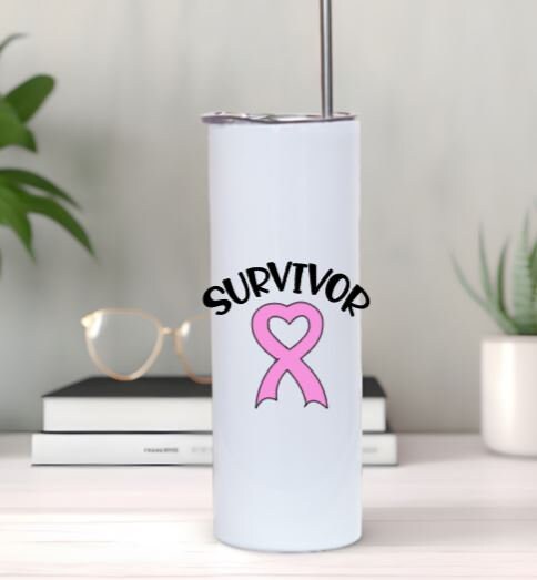 VINYL Decal | SURVIVOR Breast *Cancer Ribbon Decal | Cancer Awareness Decal | Cancer Window Decal | Vinyl Sticker | Cup/Computer Decal
