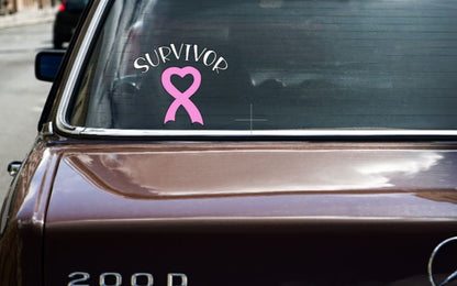 VINYL Decal | SURVIVOR Breast *Cancer Ribbon Decal | Cancer Awareness Decal | Cancer Window Decal | Vinyl Sticker | Cup/Computer Decal