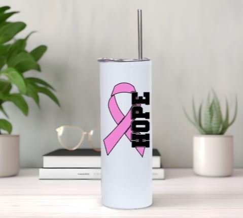 VINYL Decal | HOPE Breast *Cancer Ribbon Decal | Cancer Awareness Decal | Cancer Window Decal | Vinyl Sticker | Cup/Computer Decal