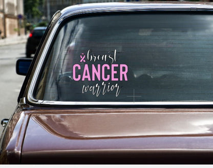 VINYL Decal |  Breast *Cancer Warrior Ribbon Decal | Cancer Awareness Decal | Cancer Window Decal | Vinyl Sticker | Cup/Computer