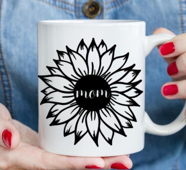 Vinyl Decal | MOM in Sunflower Decal | MOM Decal | Mother Gifts | Car Decal Window Decal | Cup Decal