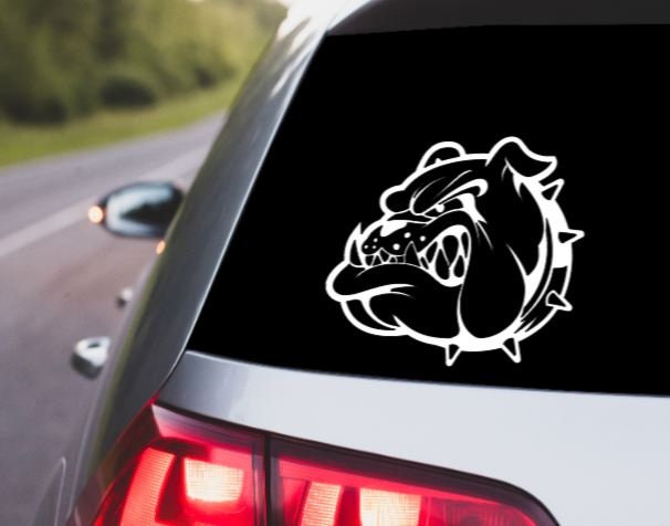 VINYL Decal | BULLDOG Decal | Angry Bulldog Face Decal | Animal Decal | Bulldog Head Vinyl Sticker | Window Decal Computer Decal