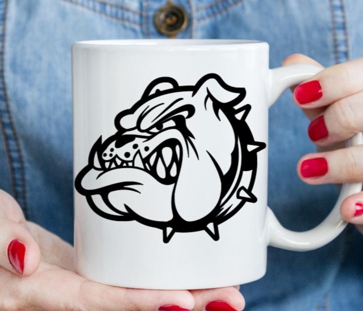 VINYL Decal | BULLDOG Decal | Angry Bulldog Face Decal | Animal Decal | Bulldog Head Vinyl Sticker | Window Decal Computer Decal