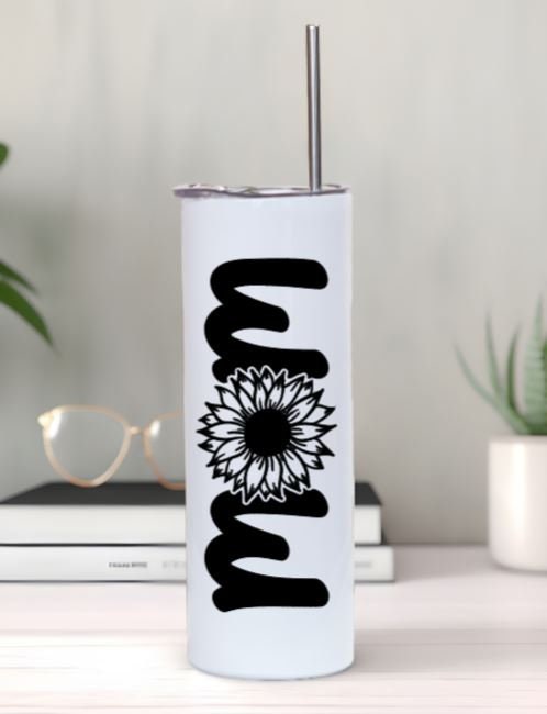 Vinyl Decal | MOM Sunflower Center Decal | MOM Decal | Mother Gifts | Car Decal Window Decal | Cup Decal