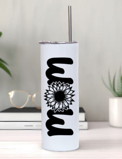 Vinyl Decal | MOM Sunflower Center Decal | MOM Decal | Mother Gifts | Car Decal Window Decal | Cup Decal