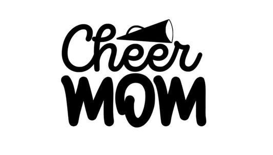 Cursive Cheer Mom with a small Megaphone Vinyl Decal - Decal for Cheerleading Moms Loud & Proud: Cheer Mom Decal