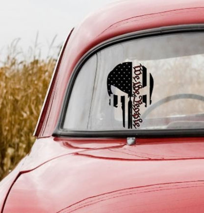 VINYL Car Decal | We the People Punisher Skull Car Decal | Punisher Skull Decal | Skull Vinyl Decal |Constitution We the People Skull Decal