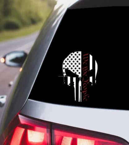 VINYL Car Decal | We the People Punisher Skull Car Decal | Punisher Skull Decal | Skull Vinyl Decal |Constitution We the People Skull Decal