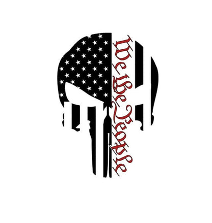 VINYL Car Decal | We the People Punisher Skull Car Decal | Punisher Skull Decal | Skull Vinyl Decal |Constitution We the People Skull Decal