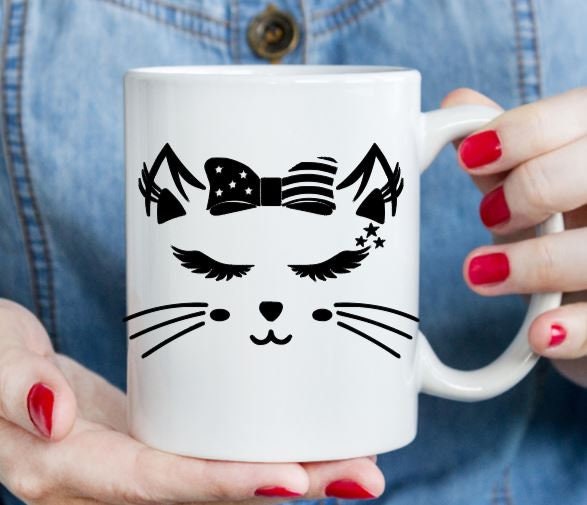VINYL Car Decal | USA CAT Car Decal | America Cat Decal | Patriotic Kitten Vinyl Decal | American Kitty Decal | Patriotic Kitty Decal