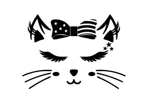 VINYL Car Decal | USA CAT Car Decal | America Cat Decal | Patriotic Kitten Vinyl Decal | American Kitty Decal | Patriotic Kitty Decal