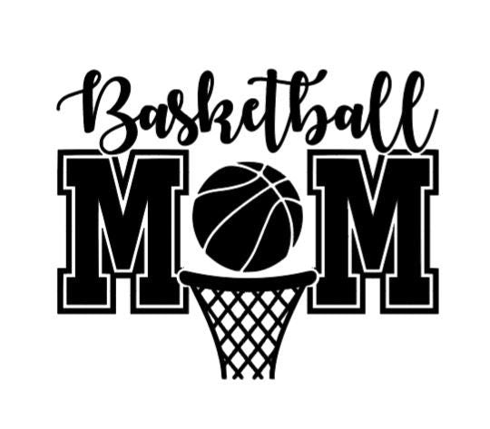 Basketball Mom Decal | Vinyl Basketball Mom Sticker | Solid Ball Design | Choose Your Style: Outline, Solid Color, or Orange | Perfect Mother’s Day Gift | Car & Window Decal
