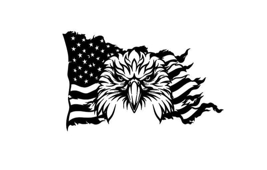 Patriotic Eagle American Flag Vinyl Decal - Bald Eagle USA , with or without "America" Sticker for Cars, Trucks, Laptops & Tumblers